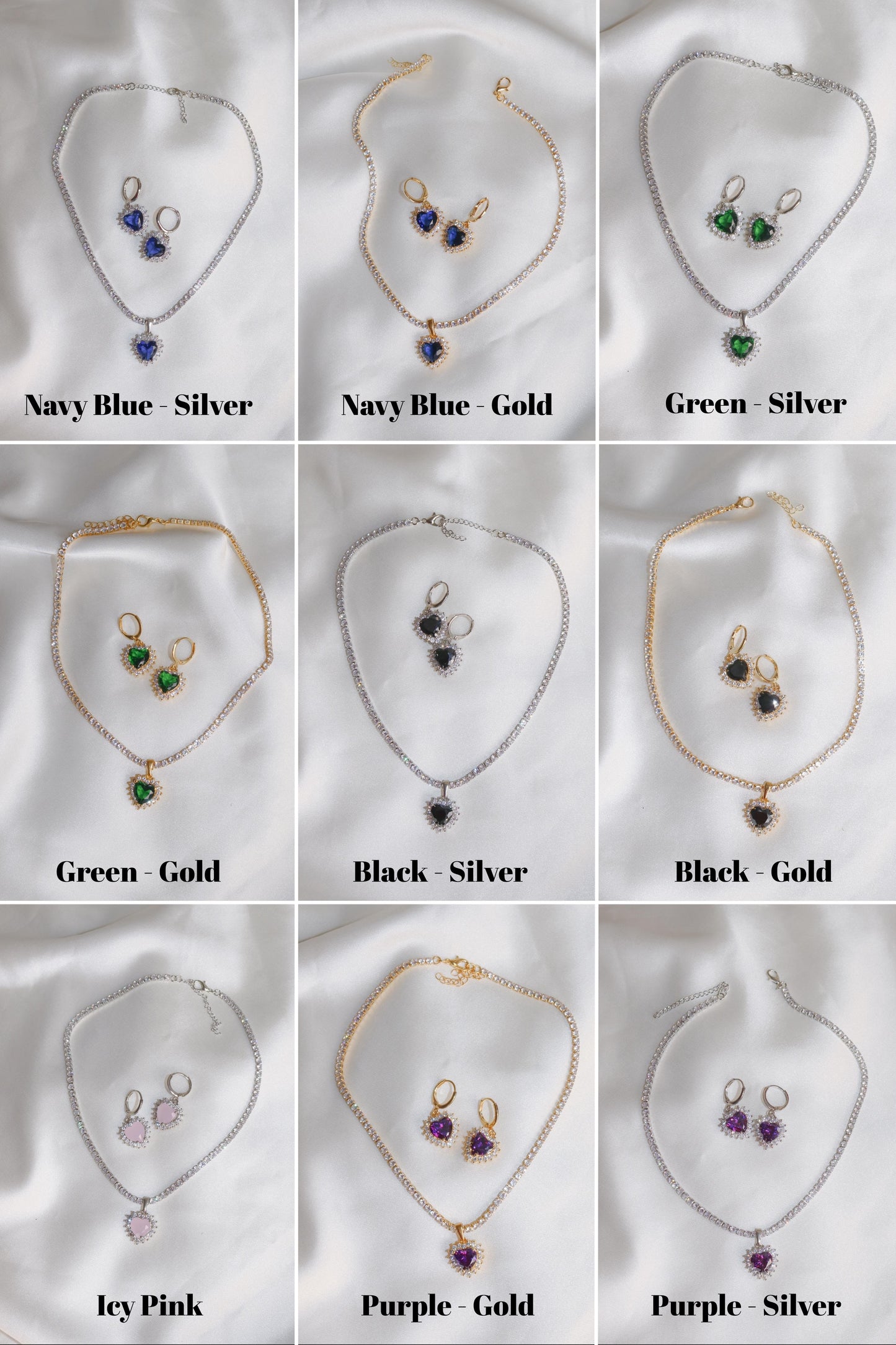 Royal Heart Choker Necklace and Earring Set