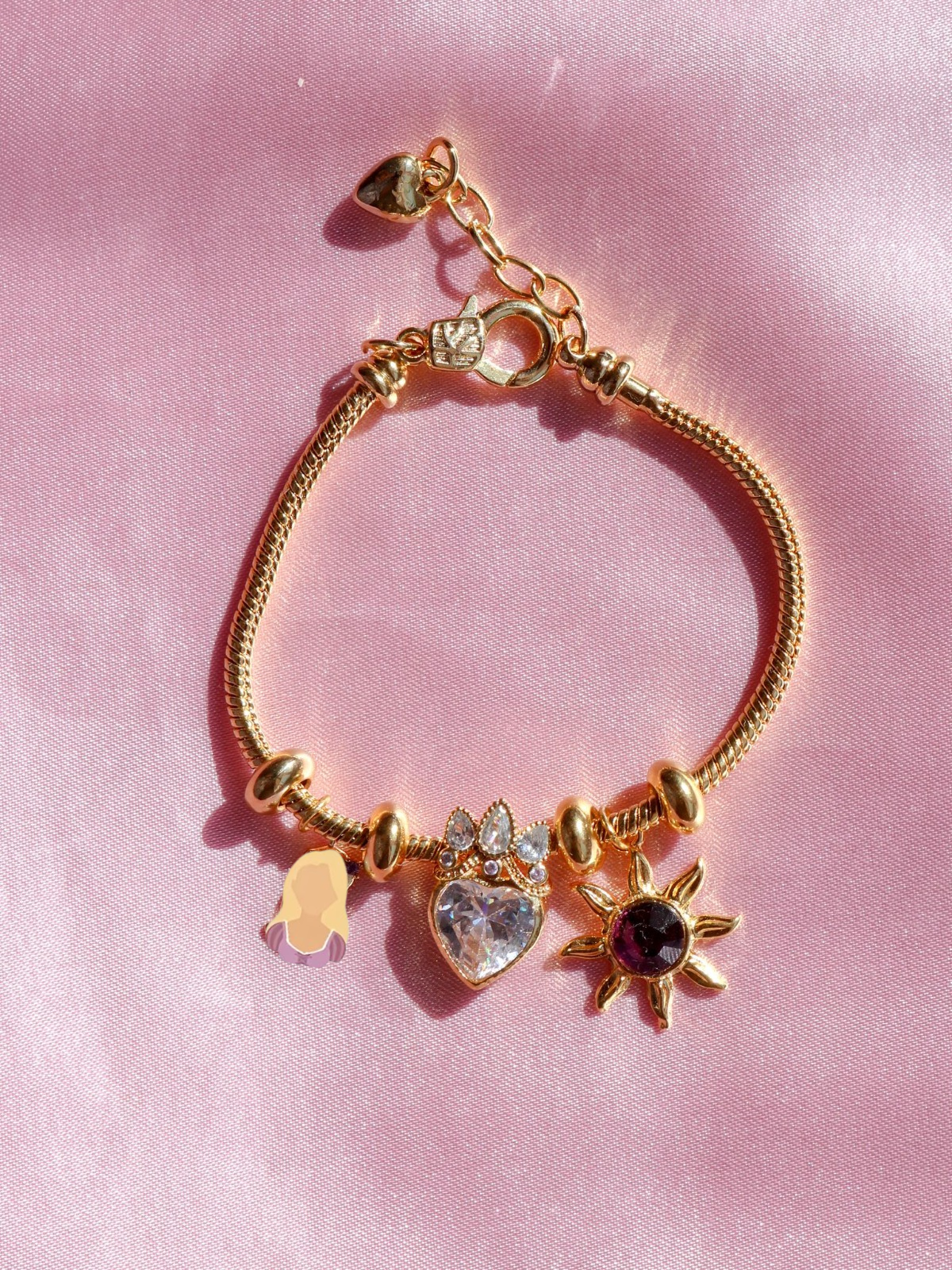 Rapunzel Charm Bracelet, Princess Charm Bracelet