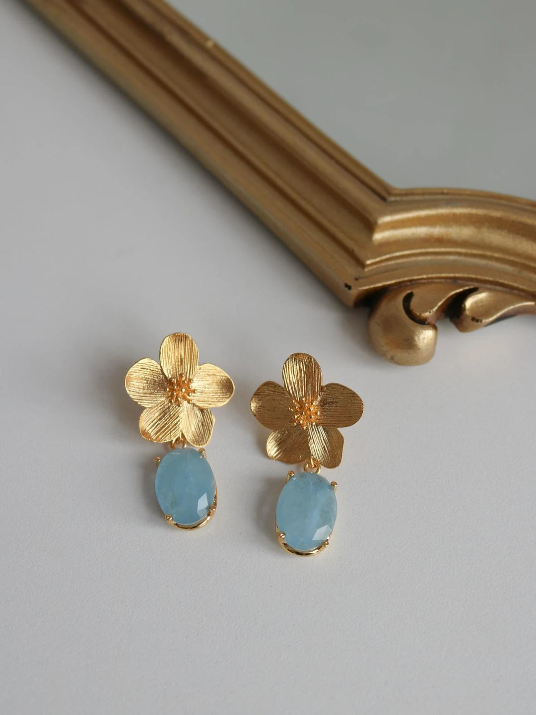 Blue Gem Blossom Earring
