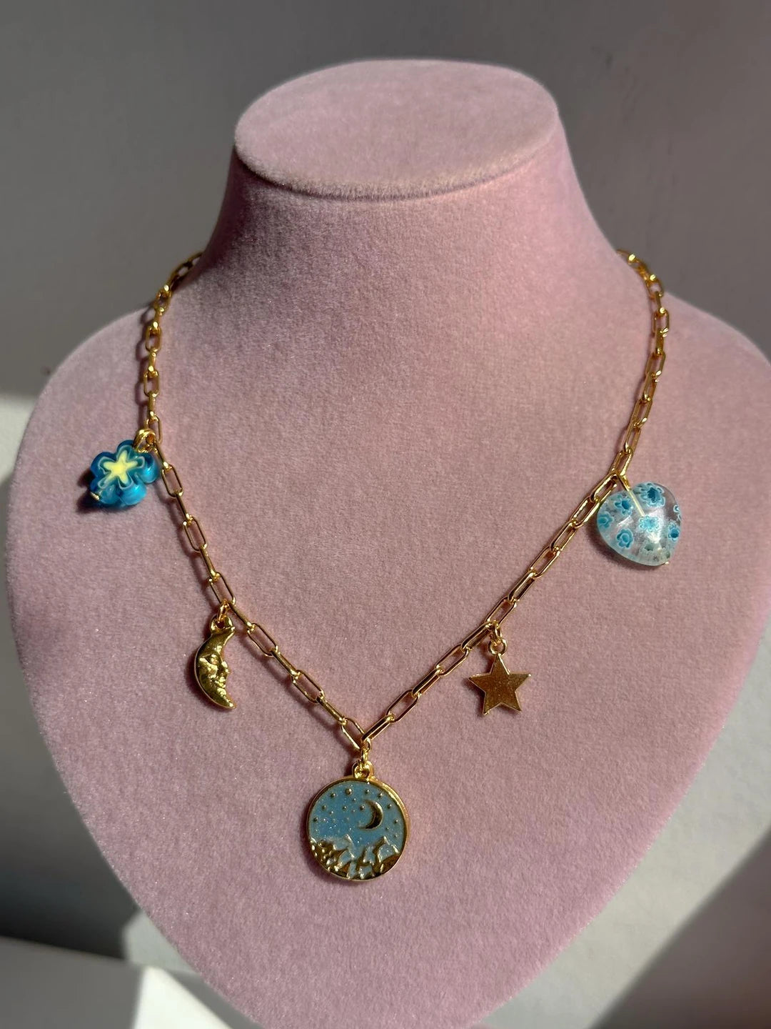 Blue Night Charm Necklace