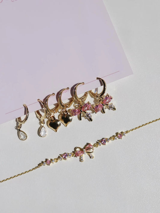 Bow Shine Earring Set