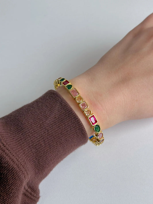 Colorful Golden Mosaic Bracelet