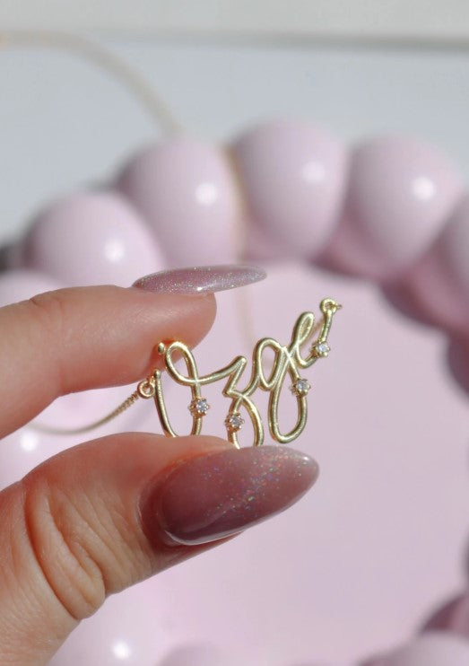 Personalized Stone Name 925 Silver Necklace