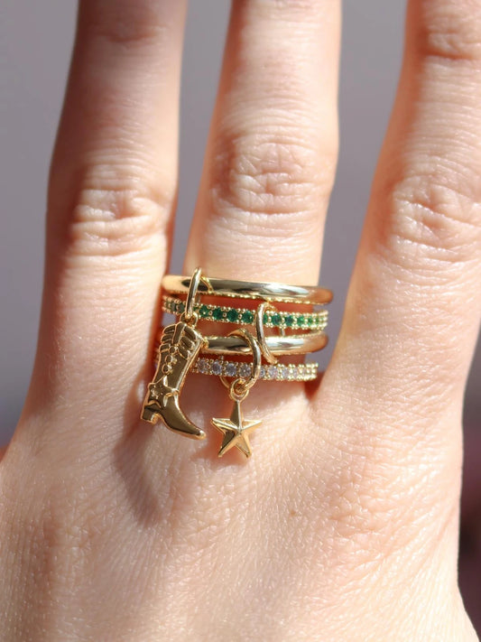 Green Velorien Charm Ring 15 - Size M