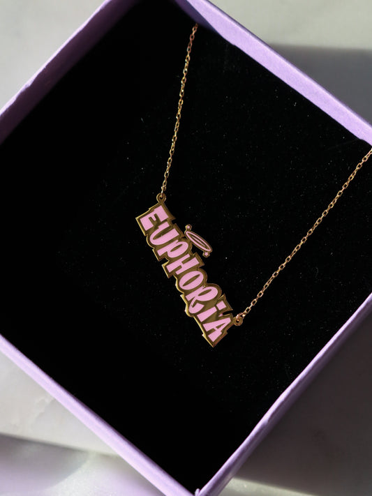 Customizable Brat Name Necklace, 925 Sterling Silver