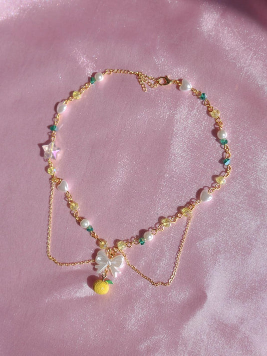 Lemon Meringue Design Choker Necklace