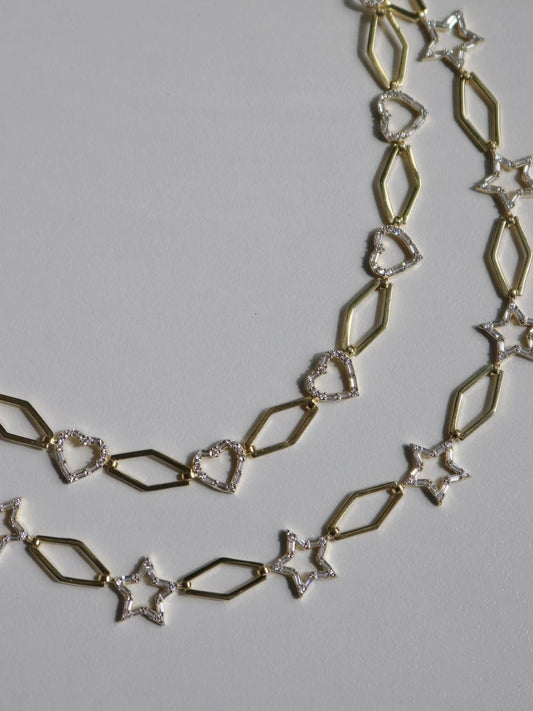 Prism Chain Star 925 Silver Necklace