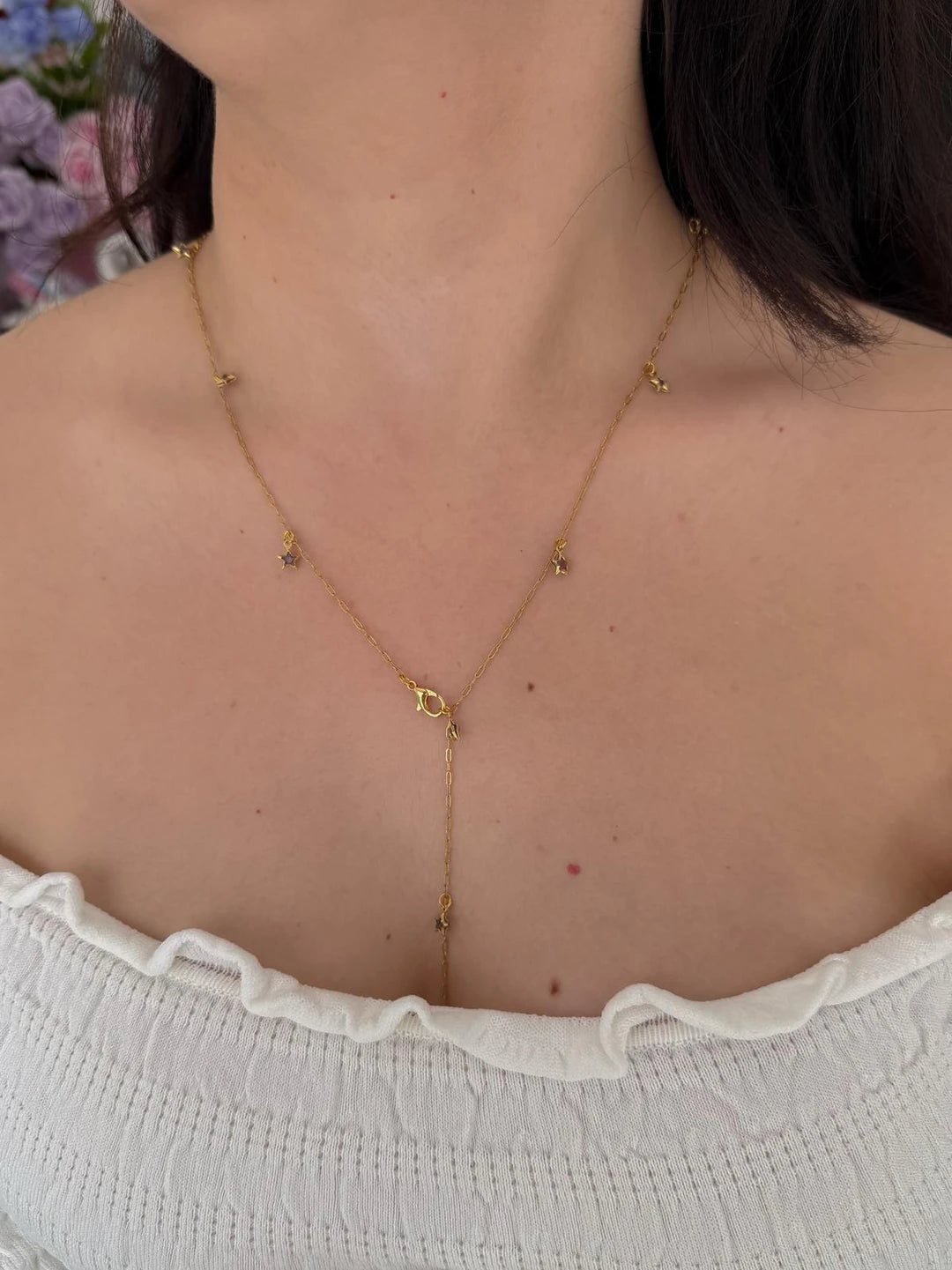 Purple Star Y Necklace