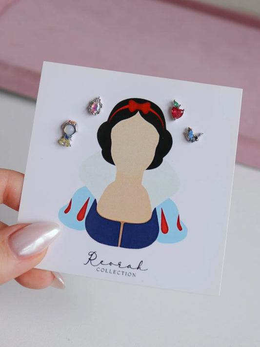 Snow White Stud Earring Set