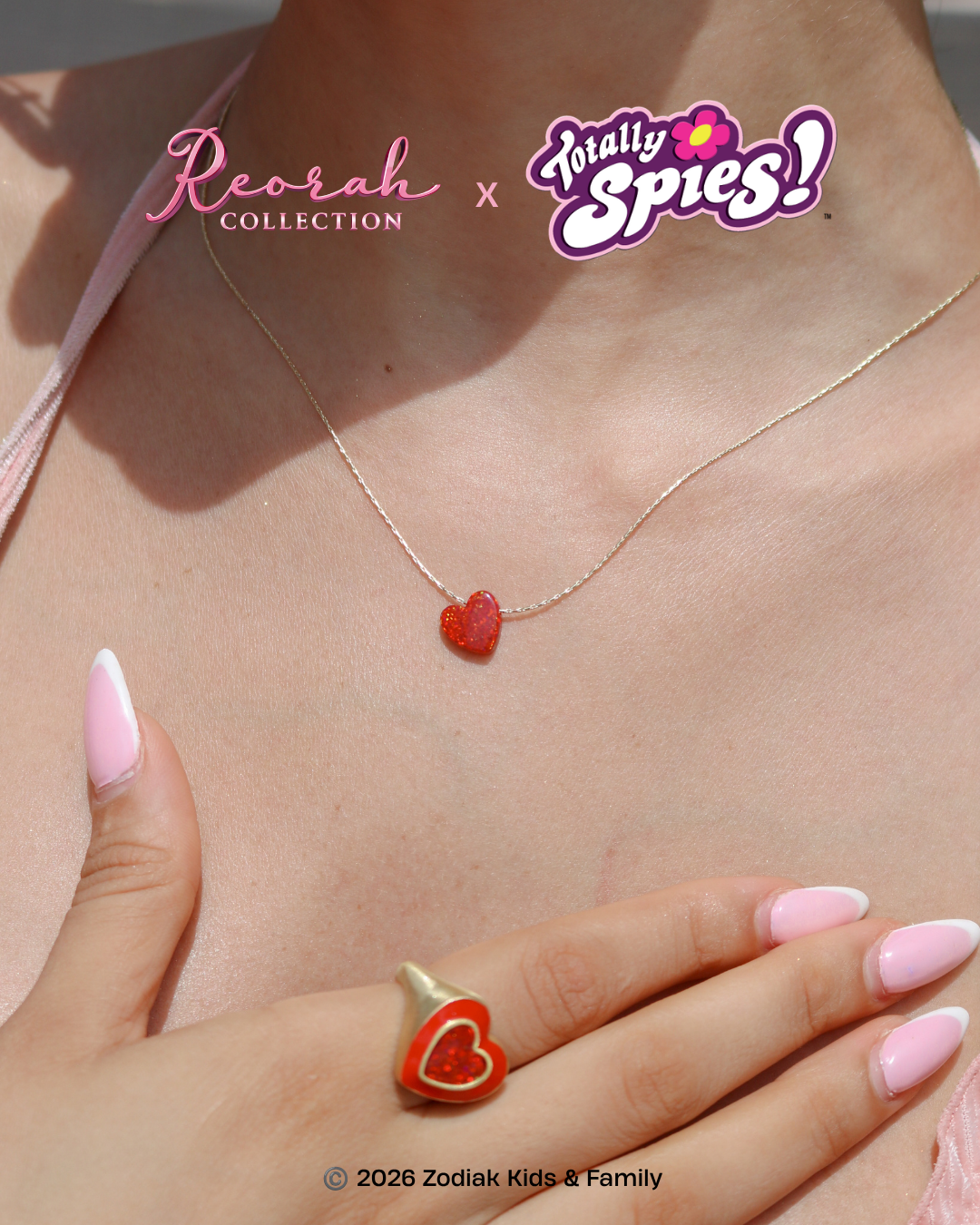 Totally Spies! Clover Opal Heart Necklace – Reorah - Reoriva LLC