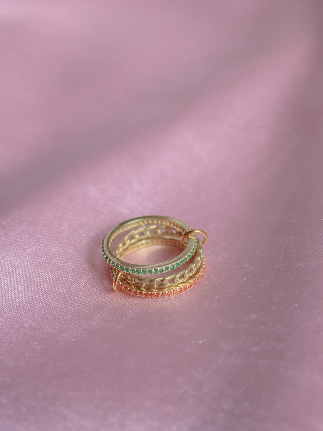 Tropical Trinity 925 Silver Ring (Size M)