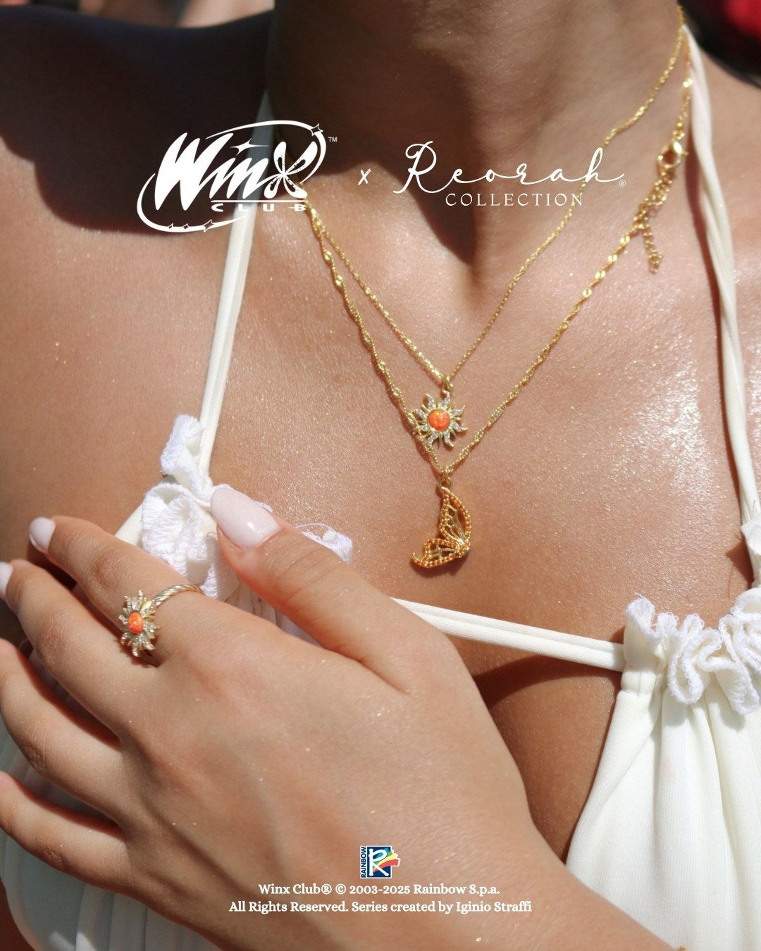 Winx Club® Stella Opal Sun Earrings, 925 Sterling Silver