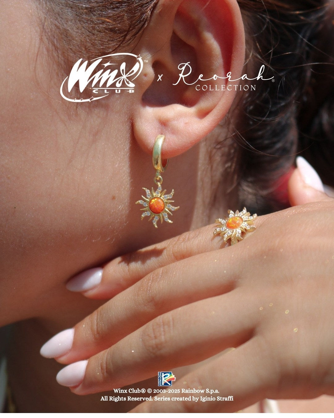 Winx Club® Stella Opal Sun Earrings, 925 Sterling Silver