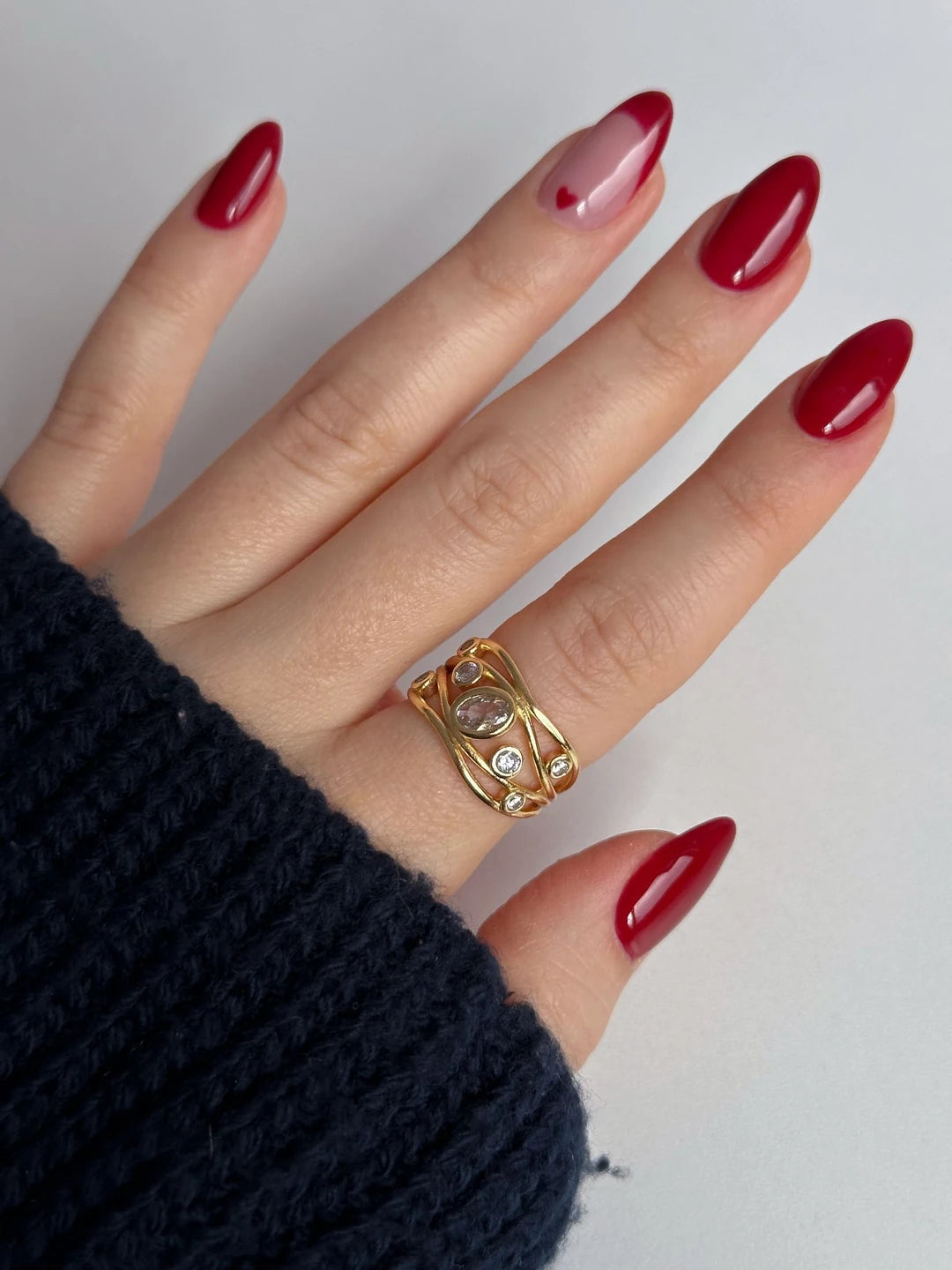 White Multiple Drops Ring