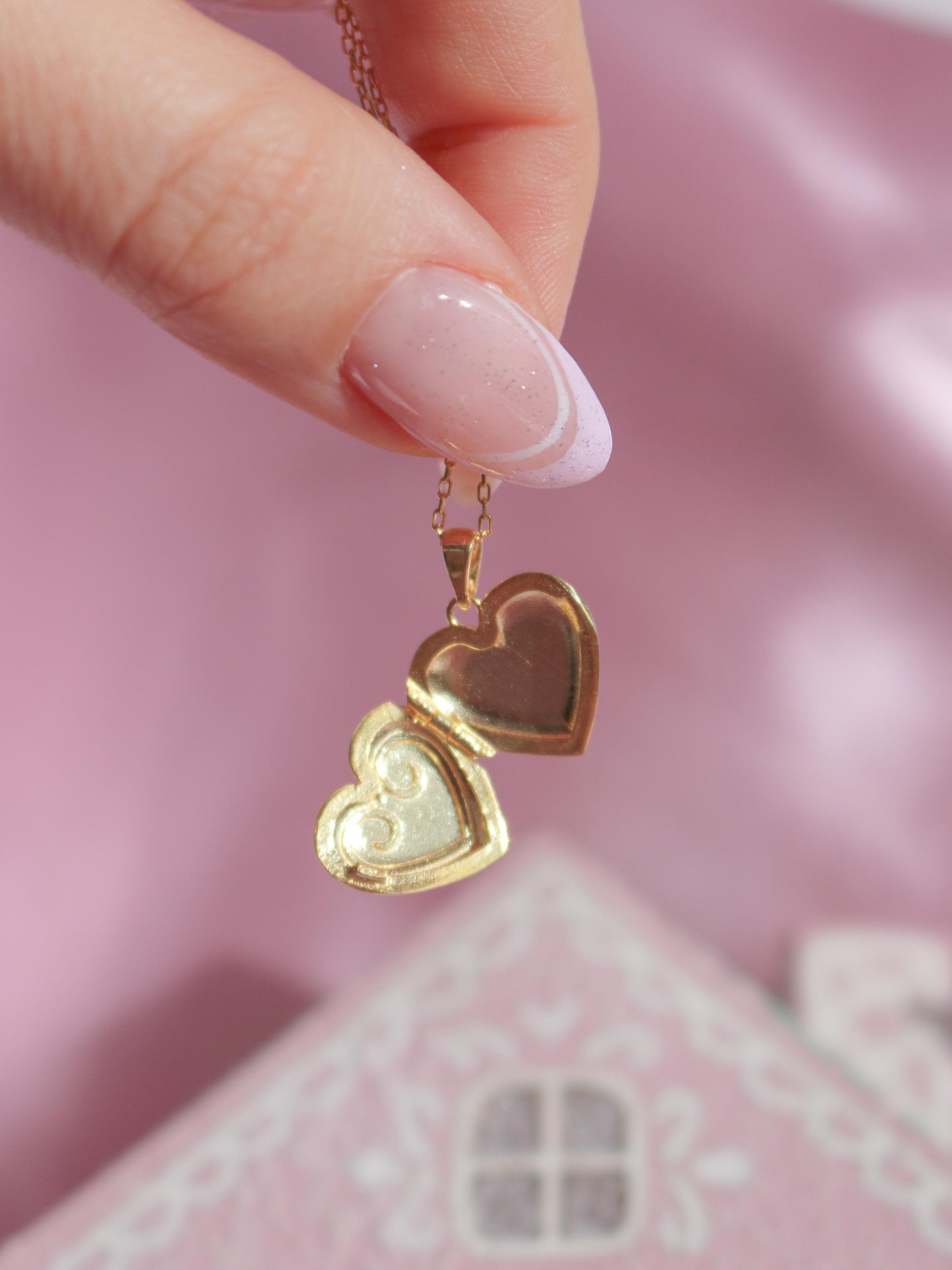 Sugar Plum Princess Clara Locket with Zircon Stones, 925 Sterling Silver Necklace