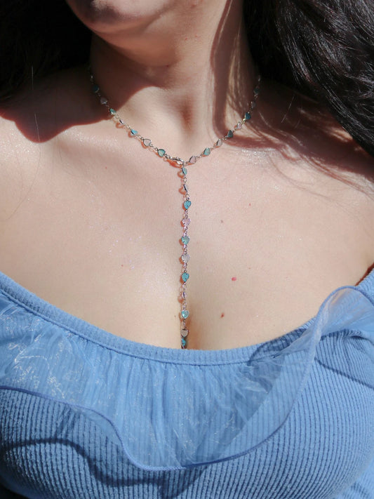 Icy Heart Y Necklace