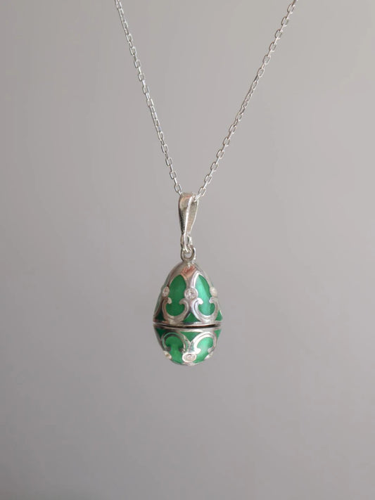 Green Chick Easter Necklace 925 Sterling Silver