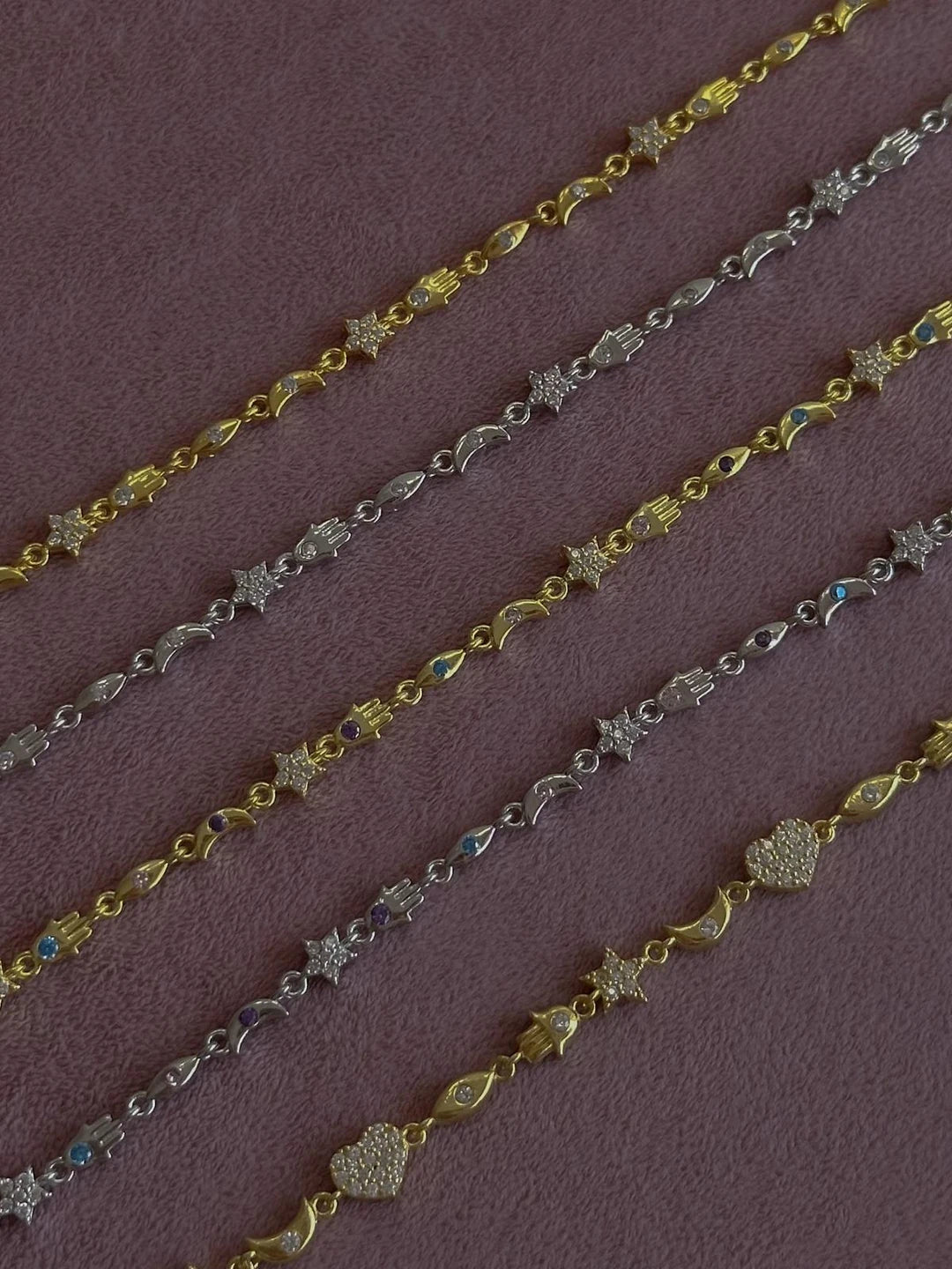 White Fatima's Starry Hand 925 Silver Necklace, 925 Sterling Silver