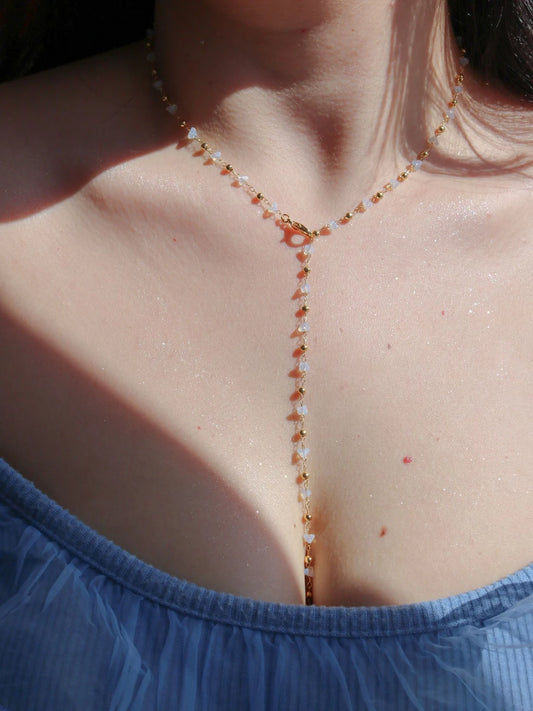 White Tears Y Necklace