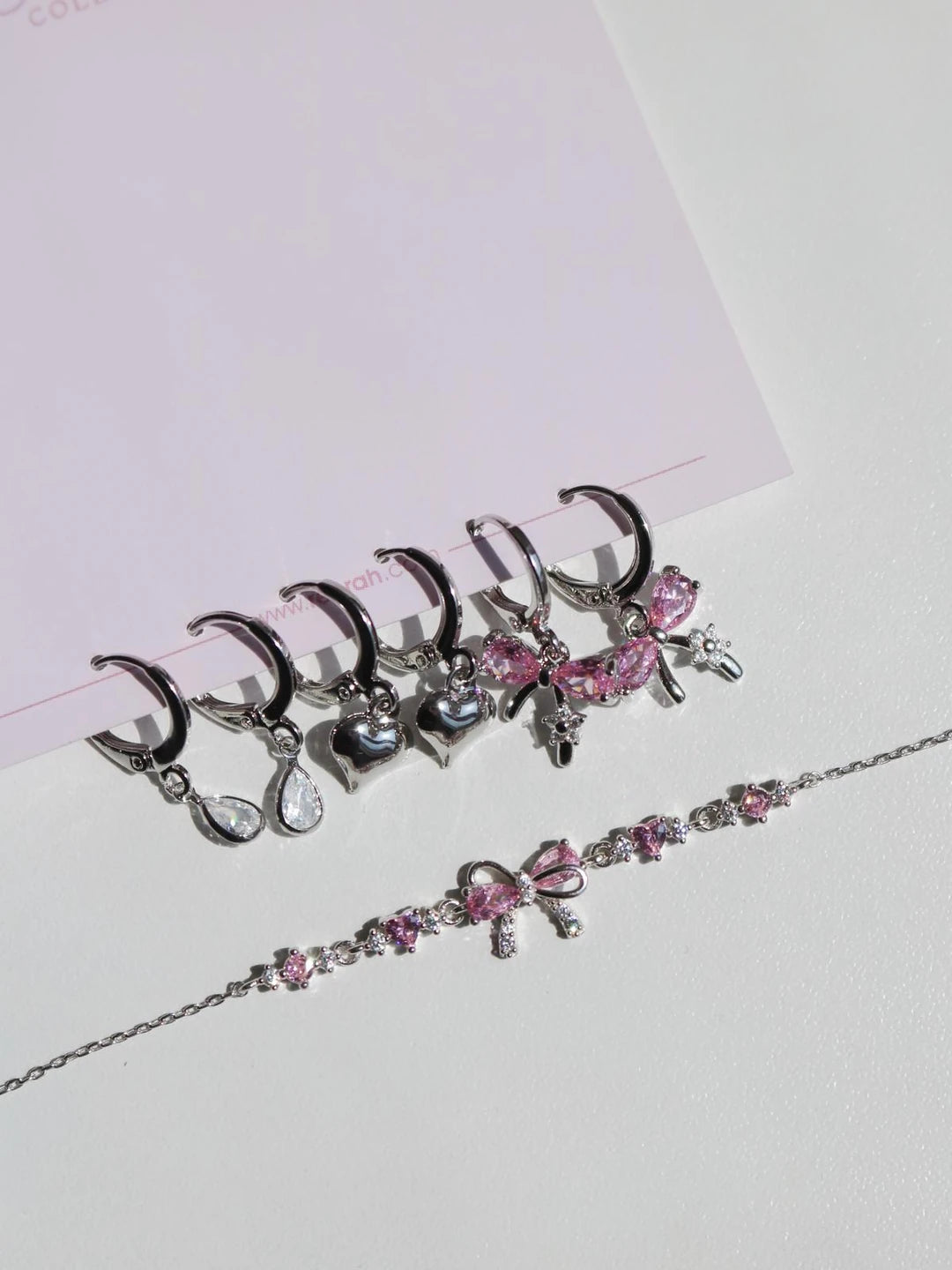 Bow Shine Earring Set