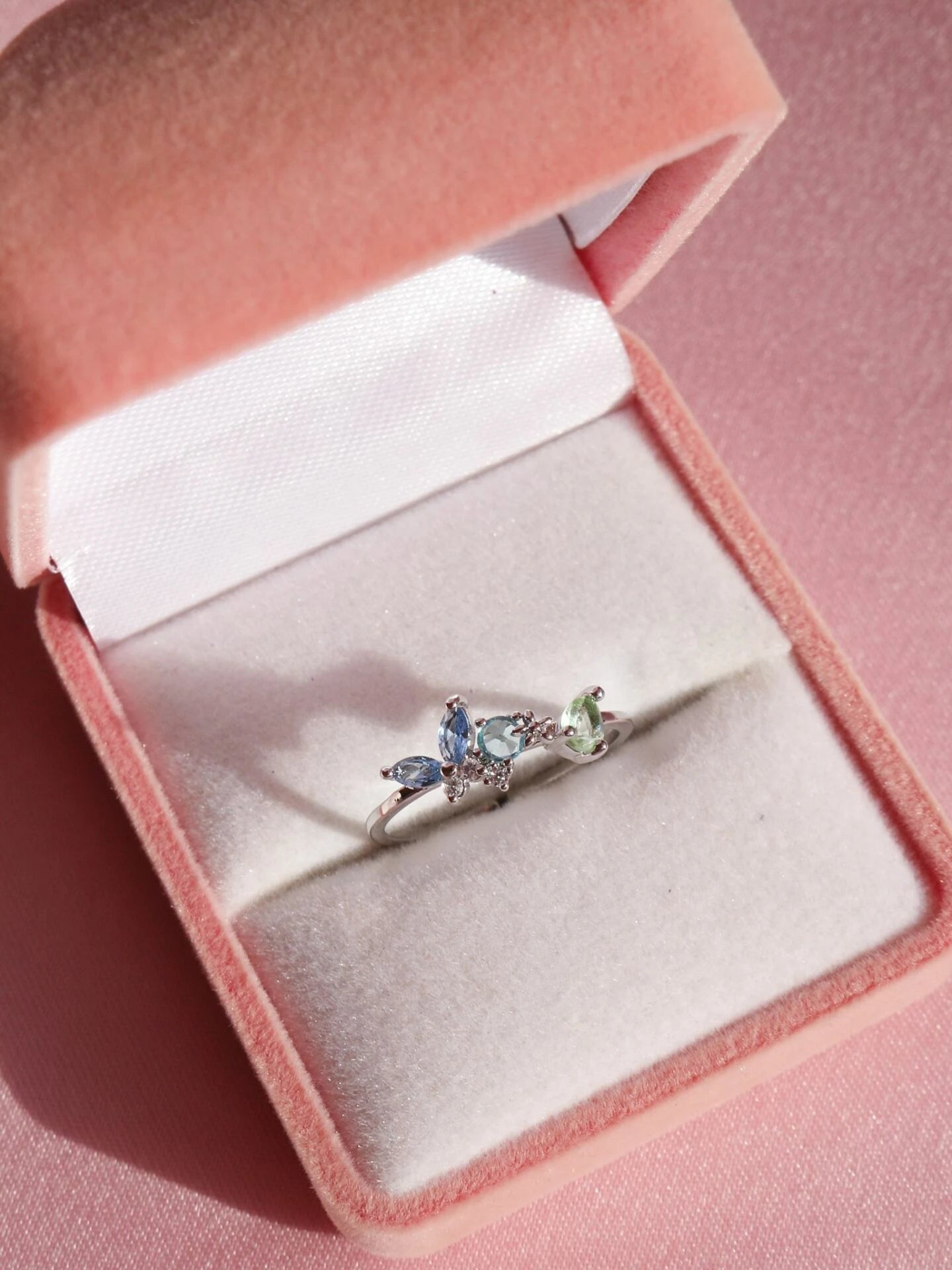 Minimal Butterfly Blue Dream Ring