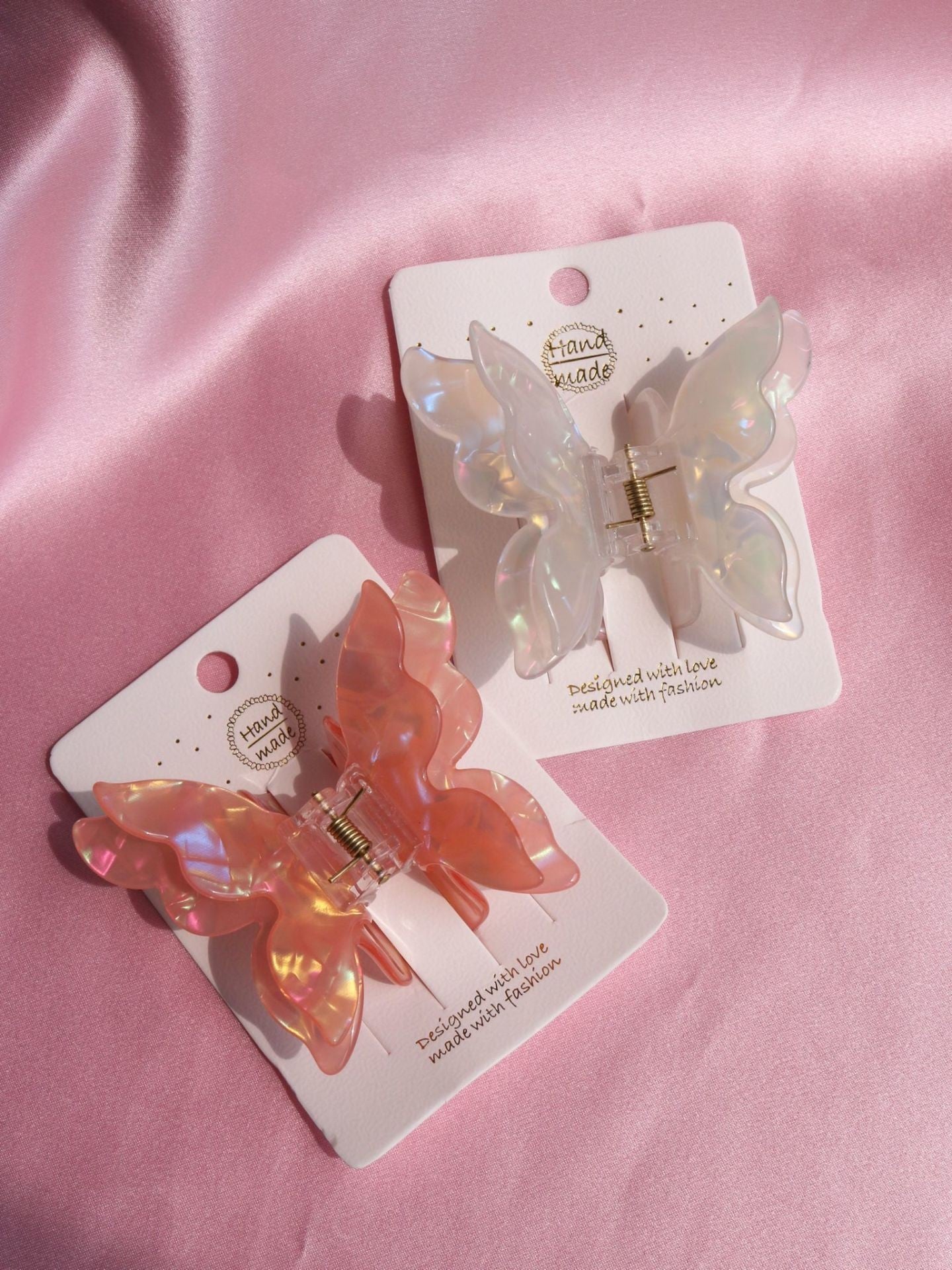Acrylic Double Butterfly Hair Clip