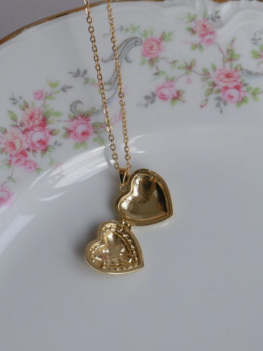 Blue Bee Heart Personalized Photo Locket Necklace