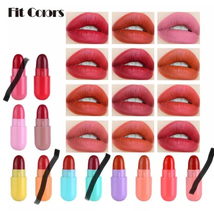 Pill-Shaped Lipstick Earrings