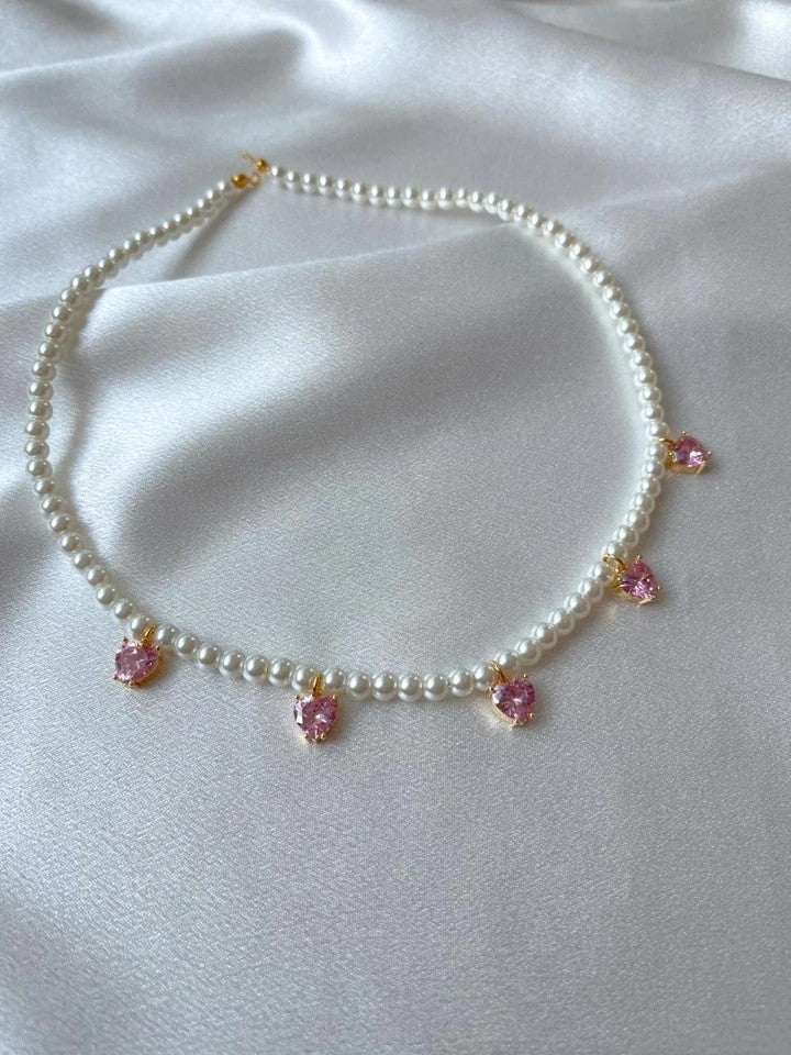 Cutie Glass Pearl 5-Piece Necklace