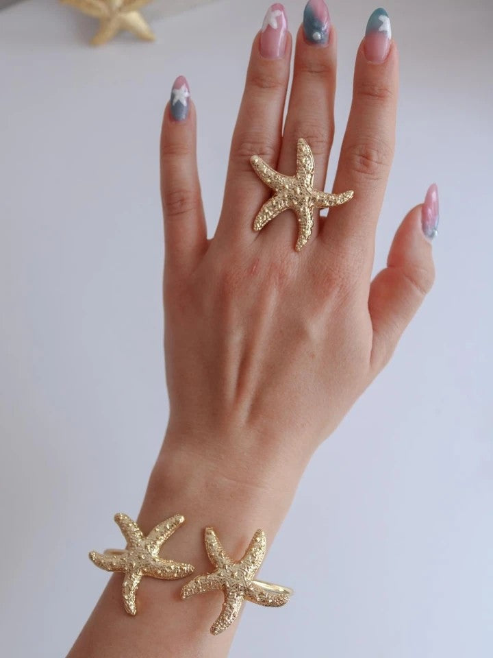 Starfish Bracelet And Ring Set