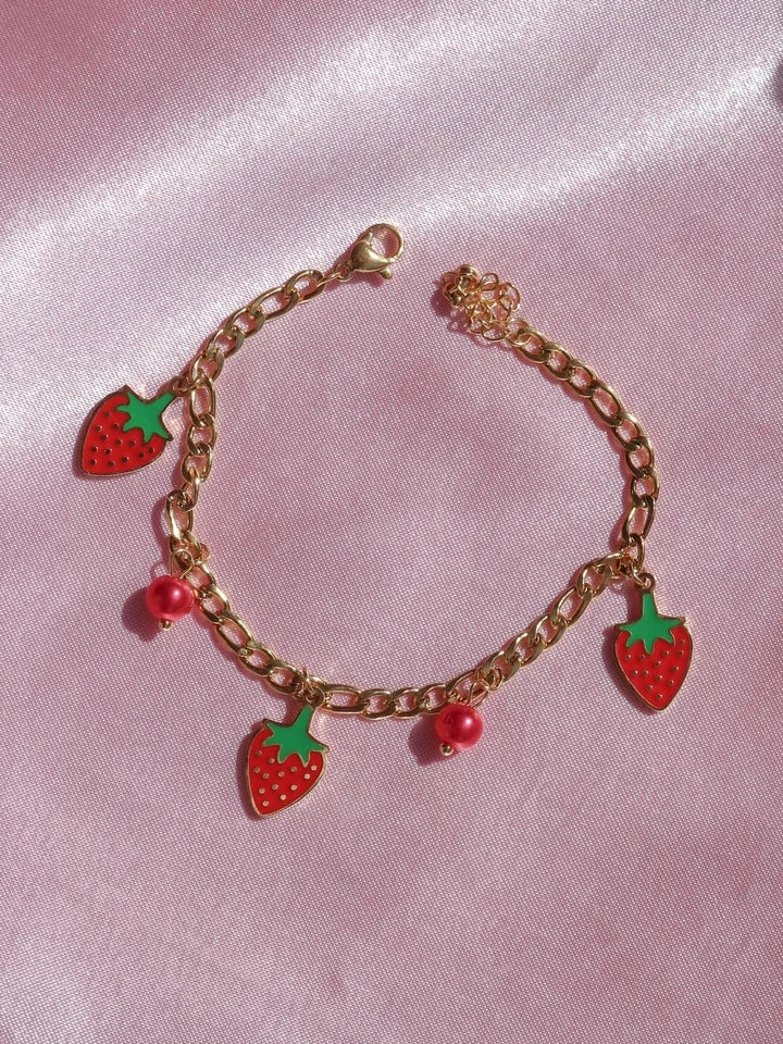 Cherry Pop Steel Charm Bracelet