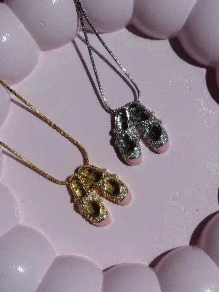 Ballet Shoes Steel Necklace