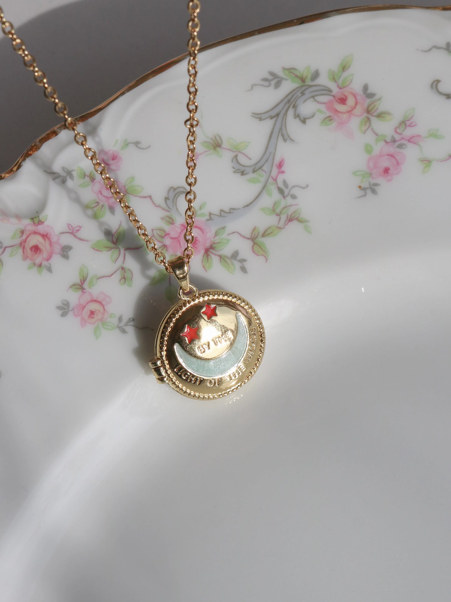 Blue Light Of The Moon Personalized Photo Locket Necklace