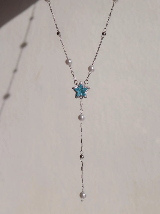 Blue Star Y Necklace