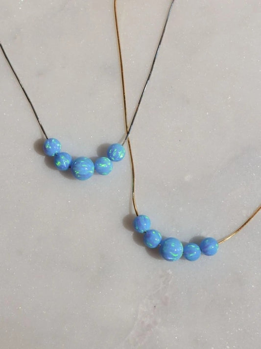 Elina Five-Piece Opal Mermaid 925 Silver Necklace