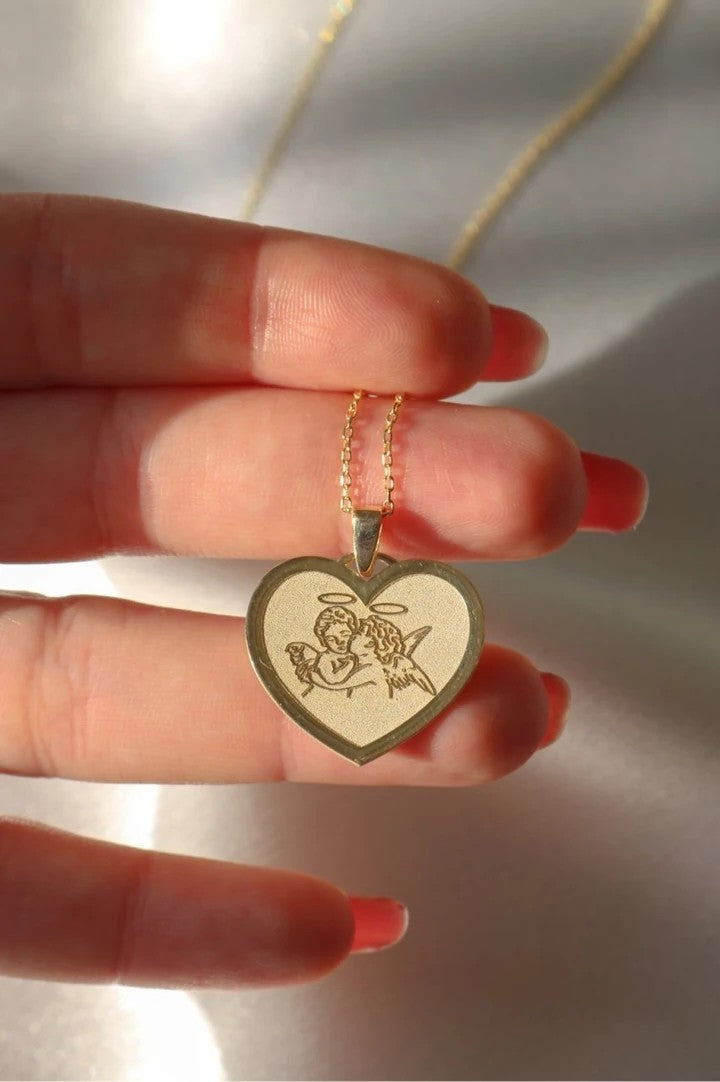 Kissing Angels 925 Silver Necklace