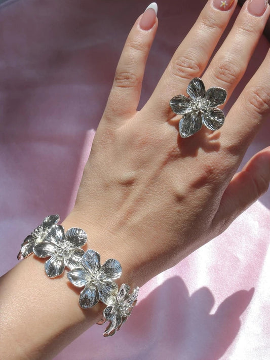 Flower Bracelet And Ring Set