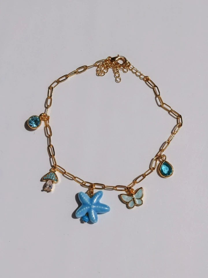 Blue Starfish Anklet