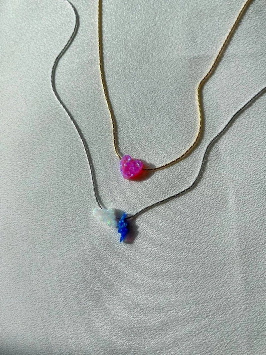 Minimal Figure Necklaces With Opal Stones