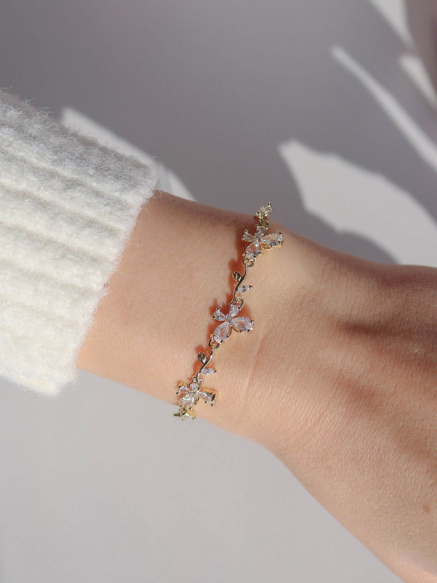 White Wing Crystal Elevator Bracelet