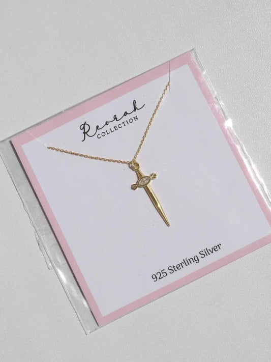 Crystal Sword 925 Silver Necklace
