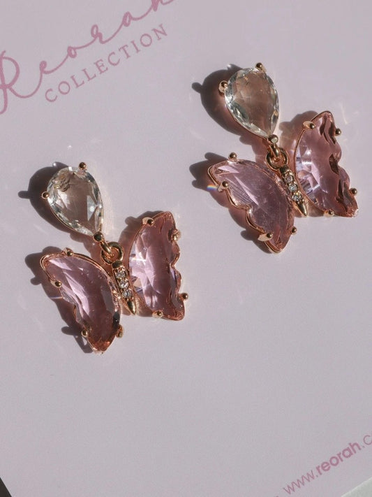 Pink Butterfly Earrings