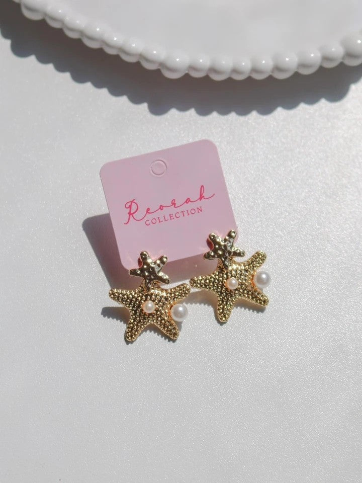 Pearl Starfish Earrings