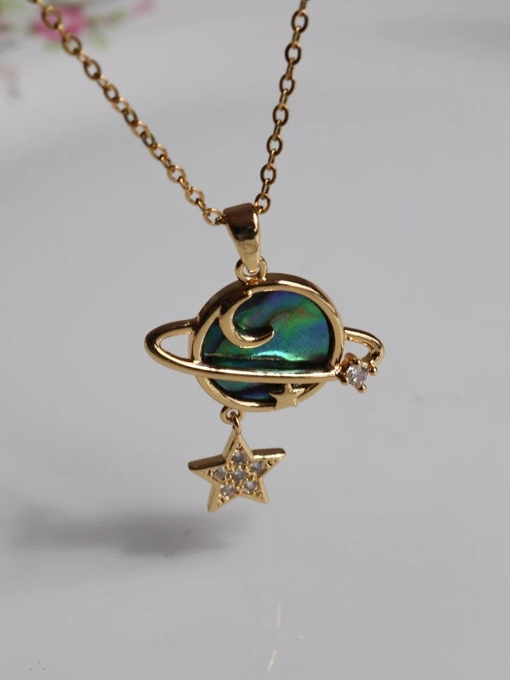 Colorful Planet Dream Steel Necklace