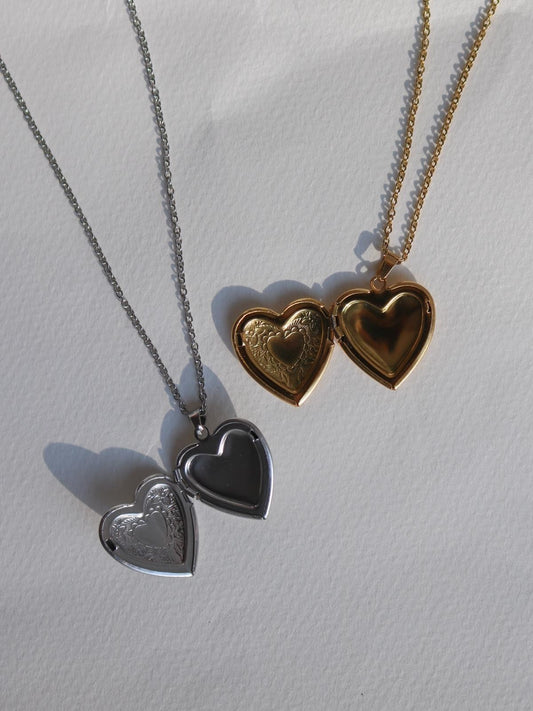 Floral Heart Personalized Photo Locket Necklace