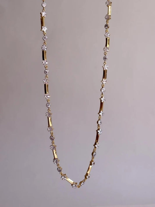 Starry Circle 925 Silver Necklace