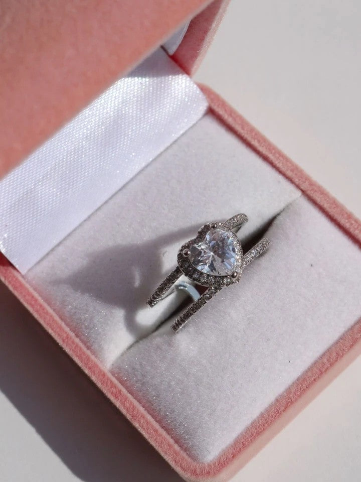 Double Line Heart Ring
