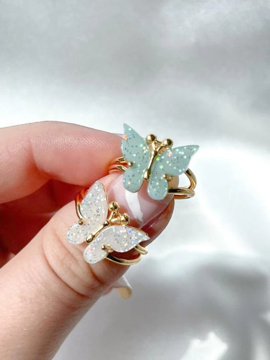 Glitter Butterfly Ring