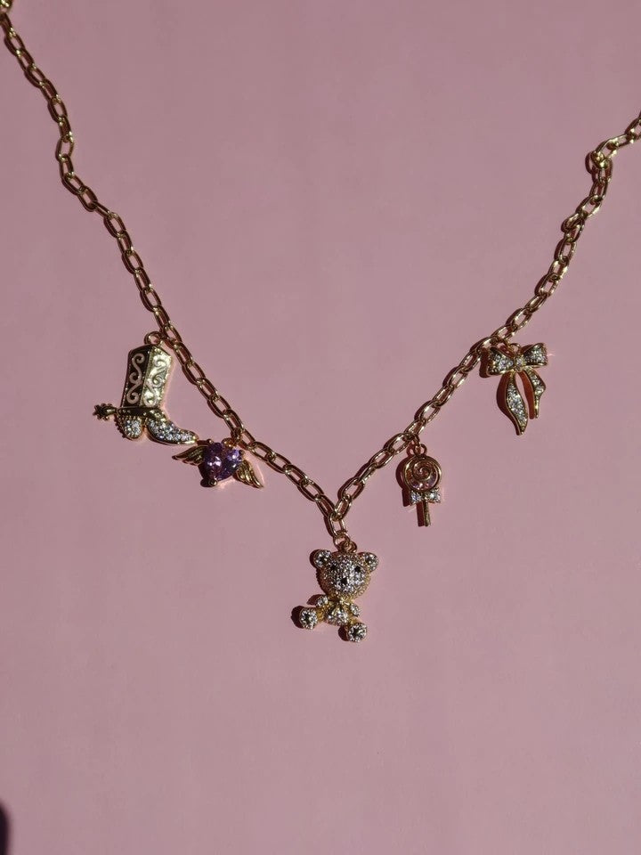 Sweet Teddy Charm Necklace
