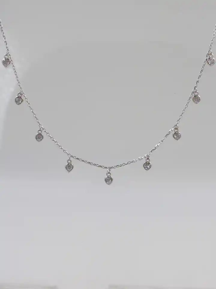 Multi Heart 925 Silver Necklace